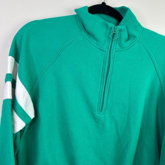 Garage green mock neck 3/4 zip pullover size large - Picture 4 of 8